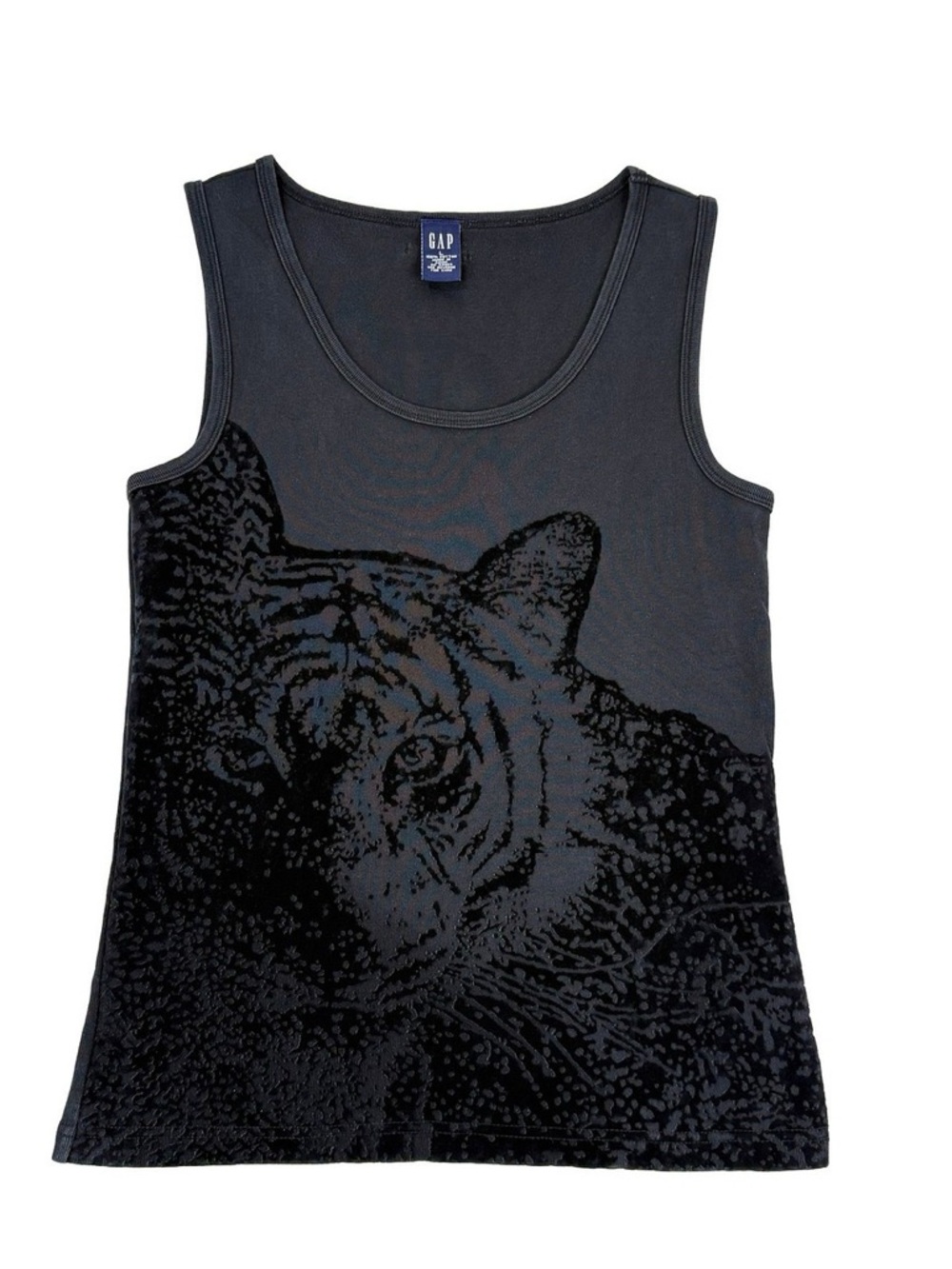GAP Black Velvet Tiger Graphic Tank